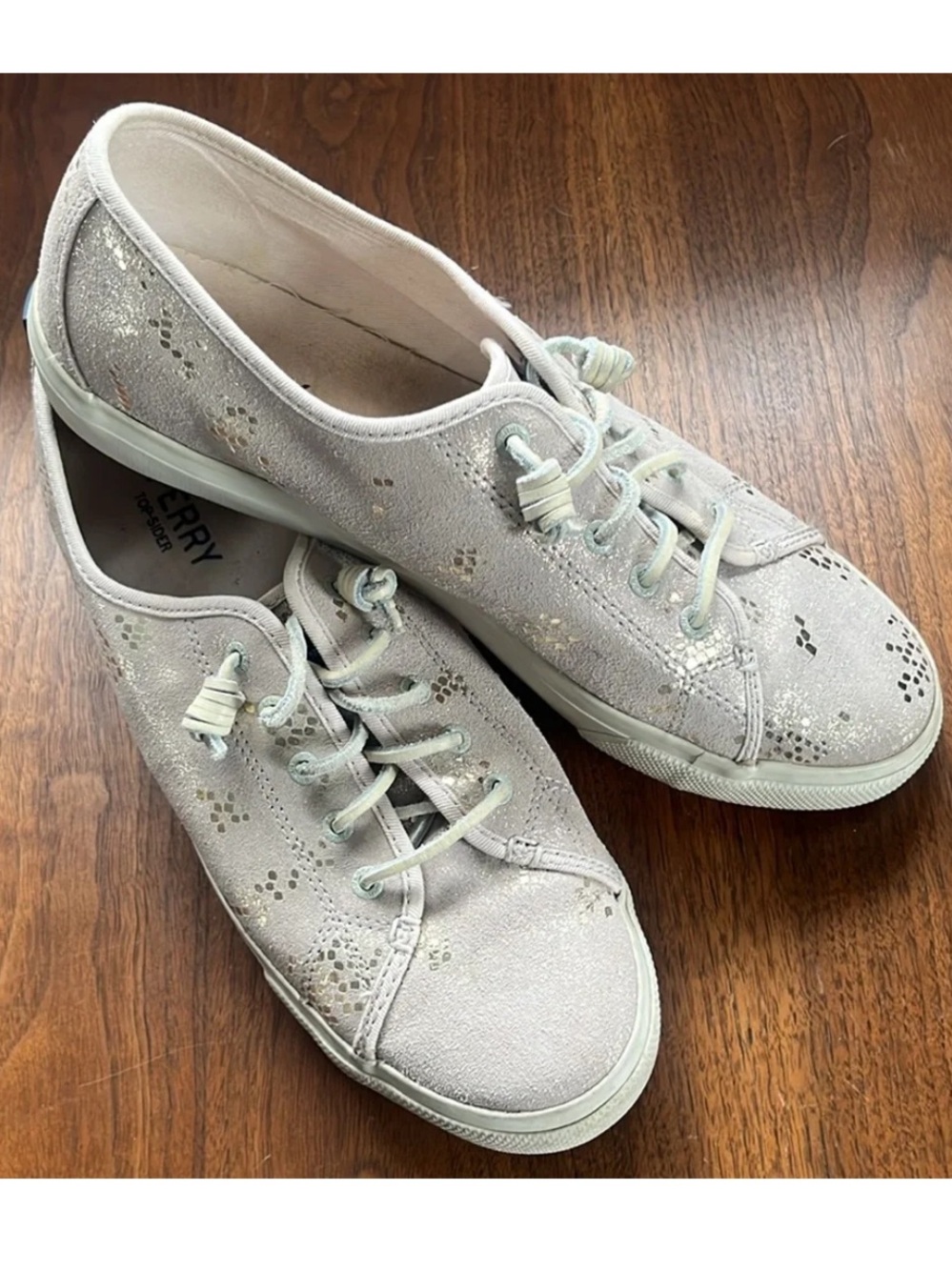Sperry Top-Sider BlushBeige metallic gold shimmer Leather SEACOAST Sneaker Sz 11